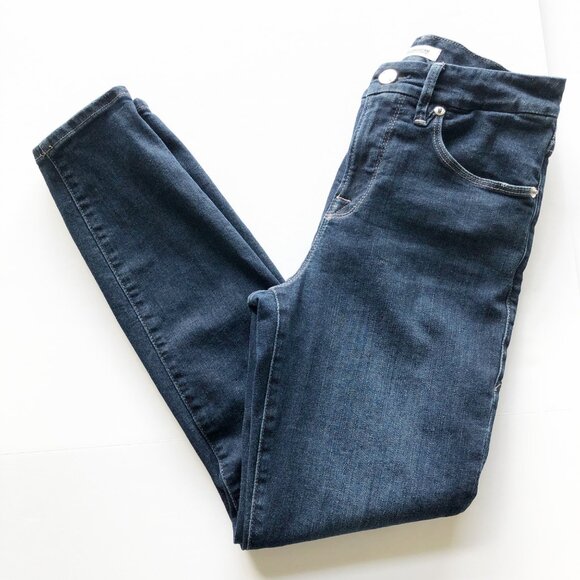 GOOD AMERICAN Good Legs Crop Blue260 Dark Wash Skinny Jeans Womens 26 - Picture 2 of 9